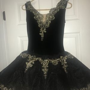 Black and Gold Ballet Dance Costume
